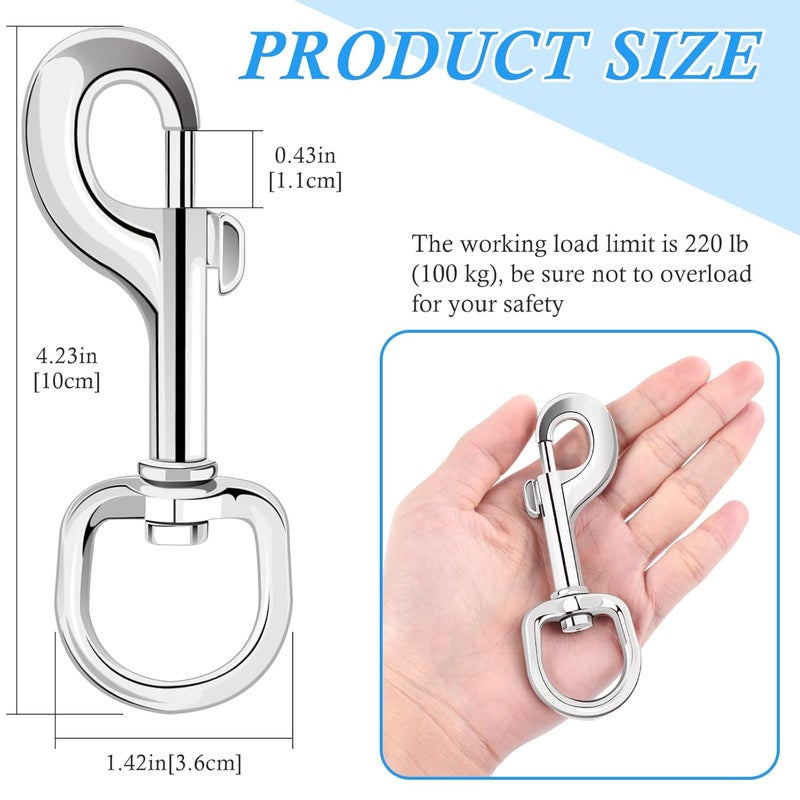 ERKOON Extra Large 4.23 Inch Swivel Eye Bolt Snap Hooks 220Lbs Load Capacity Zinc Alloy Single Ended Flag Clips Heavy Duty Trigger Bolt Hooks (2 Pack) - Image 2